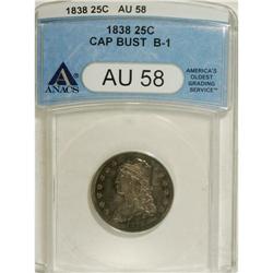 1838 25C AU58 ANACS. B-1. NGC Census: (24/58). PCG