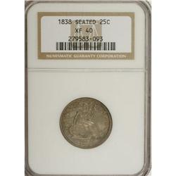 1838 25C No Drapery XF40 NGC. NGC Census: (8/116).