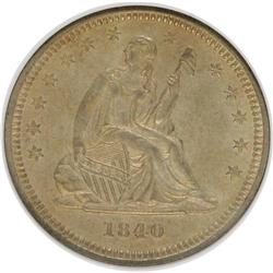 1840 25C MS60 ANACS. NGC Census: (0/8). PCGS Populatio
