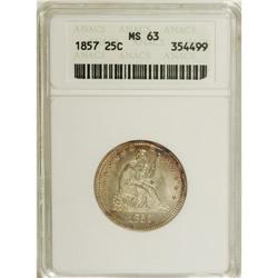 1857 25C MS63 ANACS. NGC Census: (45/185). PCGS Po