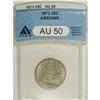 Image 1 : 1873 25C Arrows AU50 ANACS. NGC Census: (5/148). P