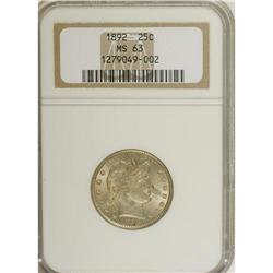 1892 25C MS63 NGC. NGC Census: (228/563). PCGS Pop