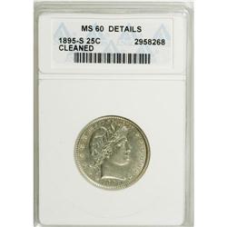 1895-S 25C --Cleaned--ANACS. MS60 Details. NGC Cens
