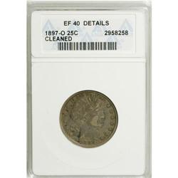 1897-O 25C --Cleaned--ANACS. XF40 Details. NGC Cens