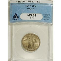 1917 25C Type One MS62 Full Head ANACS. NGC Census