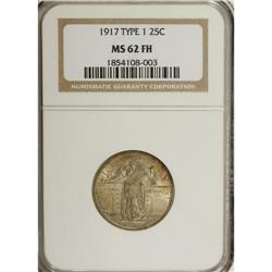 1917 25C Type One MS62 Full Head NGC. NGC Census:
