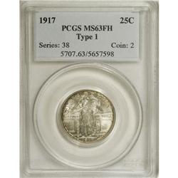 1917 25C Type One MS63 Full Head PCGS. PCGS Popula