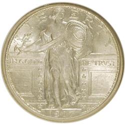 1917 25C Type One MS63 Full Head NGC. NGC Census: (452