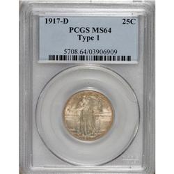 1917-D 25C Type One MS64 PCGS. PCGS Population (14