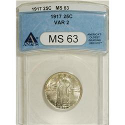 1917 25C Type Two MS63 ANACS. NGC Census: (50/194)