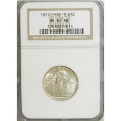 1917 25C Type Two MS61 Full Head NGC. NGC Census: