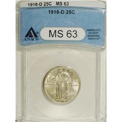 1918-D 25C MS63 ANACS. NGC Census: (52/137). PCGS