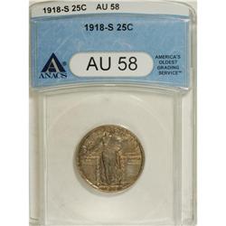1918-S 25C AU58 ANACS. NGC Census: (75/400). PCGS
