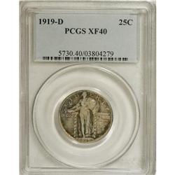1919-D 25C XF40 PCGS. PCGS Population (14/287). NG