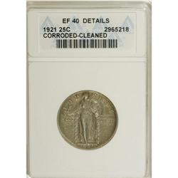1921 25C --Cleaned, Corroded--ANACS. XF40 Details.