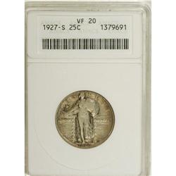 1927-S 25C VF20 ANACS. NGC Census: (146/578). PCGS