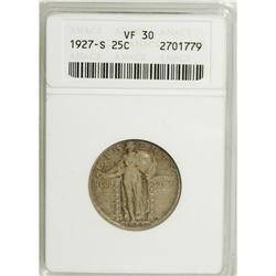 1927-S 25C VF30 ANACS. NGC Census: (144/430). PCGS