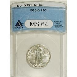 1928-D 25C MS64 ANACS. NGC Census: (437/445). PCGS