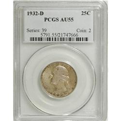 1932-D 25C AU55 PCGS. PCGS Population (224/1895).