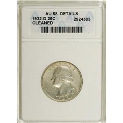 1932-D 25C AU58 ANACS. NGC Census: (302/765). PCGS Pop