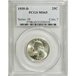 1935-D 25C MS65 PCGS. PCGS Population (333/153). N