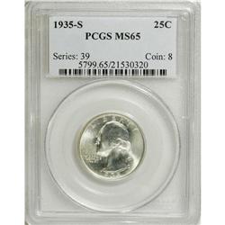 1935-S 25C MS65 PCGS. PCGS Population (382/211). N