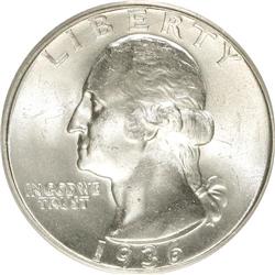 1936-S 25C MS65 PCGS. PCGS Population (670/235). NGC C