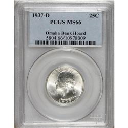 1937-D 25C MS66 PCGS. Omaha Bank Hoard. PCGS Popul