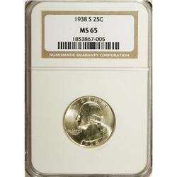 1938-S 25C MS65 NGC. NGC Census: (354/239). PCGS P