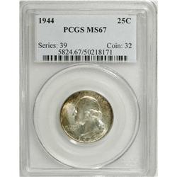 1944 25C MS67 PCGS. PCGS Population (50/0). NGC Ce