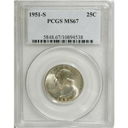 1951-S 25C MS67 PCGS. PCGS Population (79/1). NGC