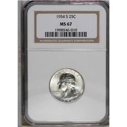 1954-S 25C MS67 NGC. NGC Census: (246/3). PCGS Pop