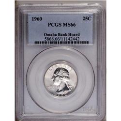 1960 25C MS66 PCGS. Ex: Omaha Bank Hoard. PCGS Pop