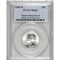 1960-D 25C MS66 PCGS. Ex: Omaha Bank Hoard. PCGS P