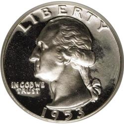 1953 25C PR68 Cameo PCGS. PCGS Population (0/0). NGC C