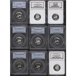 1954 25C PR68 PCGS; 1956 PR68 Deep Cameo NGC; 1960 PR69