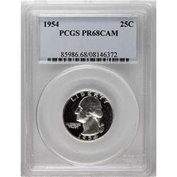1954 25C PR68 Cameo PCGS. PCGS Population (52/0).