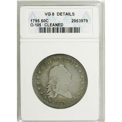 1795 50C 2 Leaves--Cleaned--ANACS. VG8 Details. NGC Ce