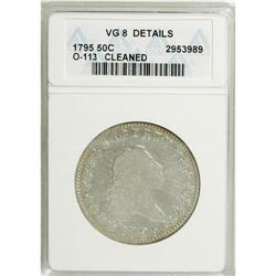 1795 50C 2 Leaves--Cleaned--ANACS. VG8 Details. NGC Ce