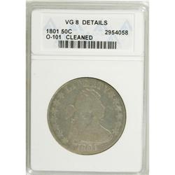 1801 50C --Cleaned--ANACS. VG8 Details. NGC Census: (5/