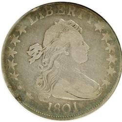 1801 50C --Cleaned--ANACS. Fine 12 Details. NGC Census:
