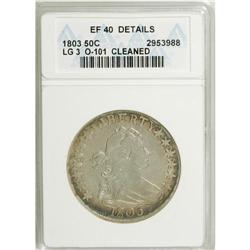 1803 50C Large 3--Cleaned--ANACS. XF40 Details. NGC Ce
