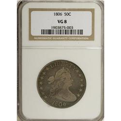 1806 50C Pointed 6, Stem VG8 NGC. NGC Census: (39/