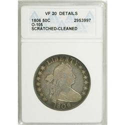 1806 50C Pointed 6, Stem--Cleaned, Scratched--ANACS. V