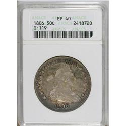 1806 50C Pointed 6, Stem XF40 ANACS. O-119. NGC Ce