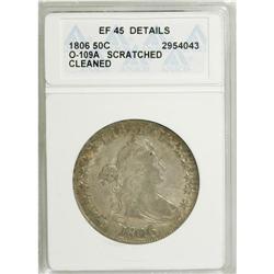 1806 50C Pointed 6, Stem--Cleaned, Scratched--ANACS. X