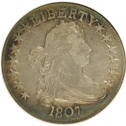 1807 50C Draped Bust--Cleaned--ANACS. VF20 Details. NG