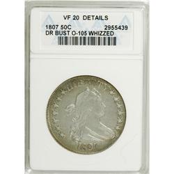 1807 50C Draped Bust--Whizzed--ANACS. VF20 Details. NG