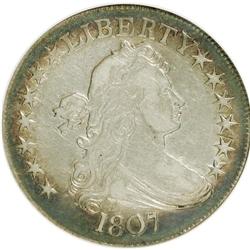 1807 50C Draped Bust--Cleaned--ANACS. VF30 Details. NG