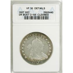1807 50C Draped Bust--Cleaned--ANACS. VF30 Details. NG